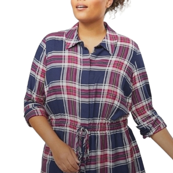 Lane Bryant Classic Button-Front Tie-Waist Tunic - Picture 2 of 7